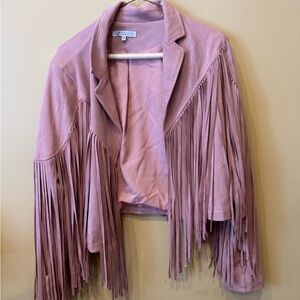 Vogue Pink Fringe Jacket vegan